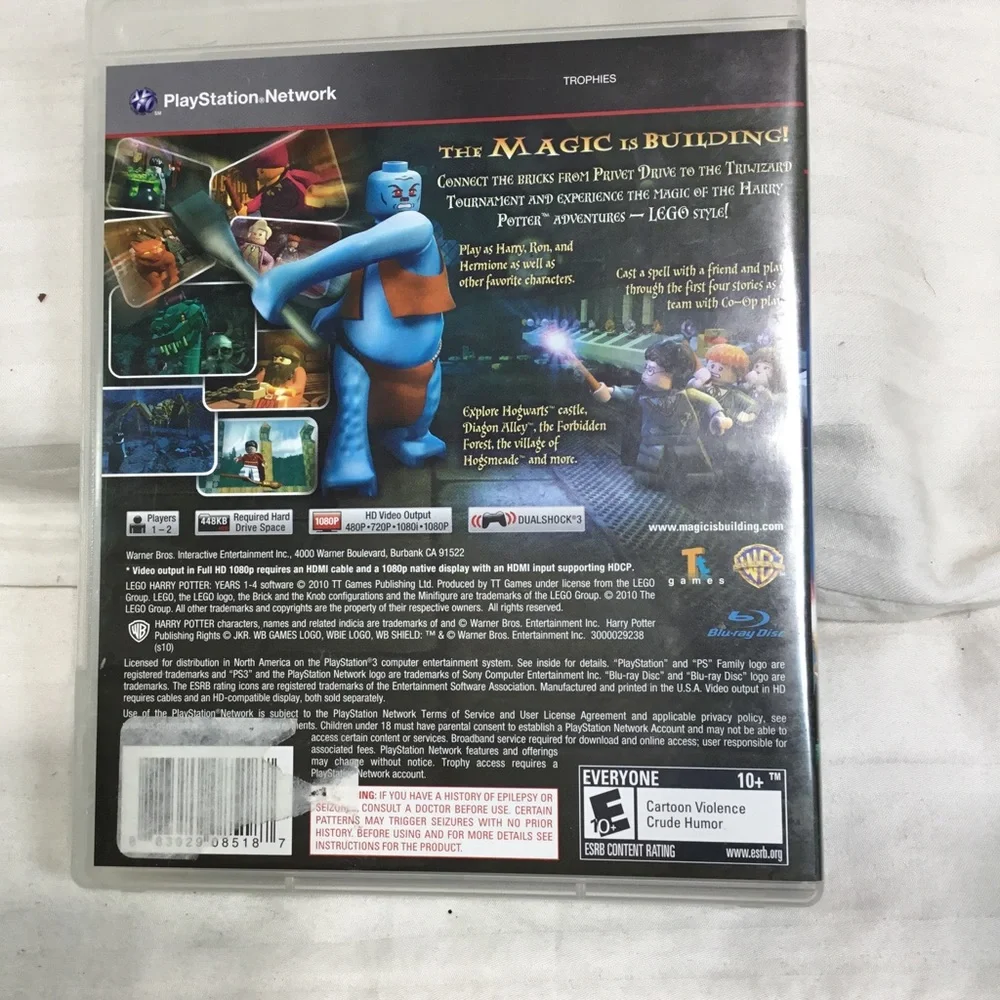 PS3 Lego Harry Potter Years 1-4, 1-2 player, play as Harry/Ron/Hermione, explore